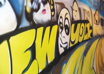 New Yolk Graffiti Mural Painted With Acrylics Spray Paint